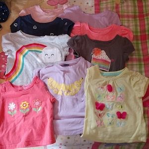 Lot of 9 girls shirts size 18 months